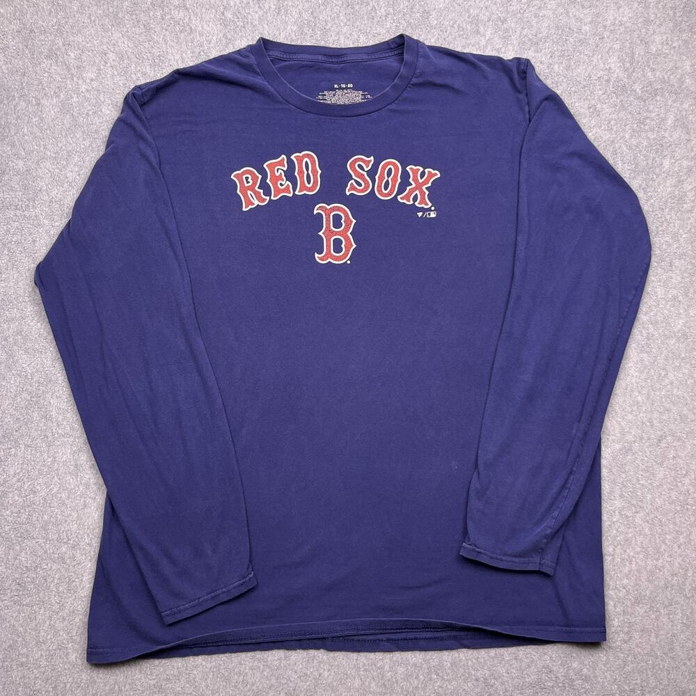fanatics boston red sox shirt blue mlb long sleeve xl